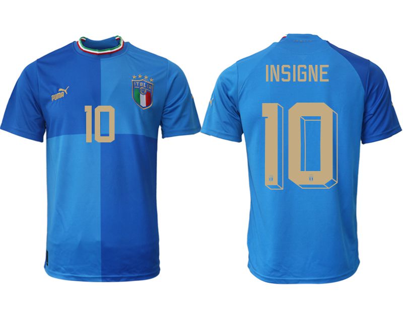 Men 2022 World Cup National Team Italy home aaa version blue #10 Soccer Jerseys->italy jersey->Soccer Country Jersey
